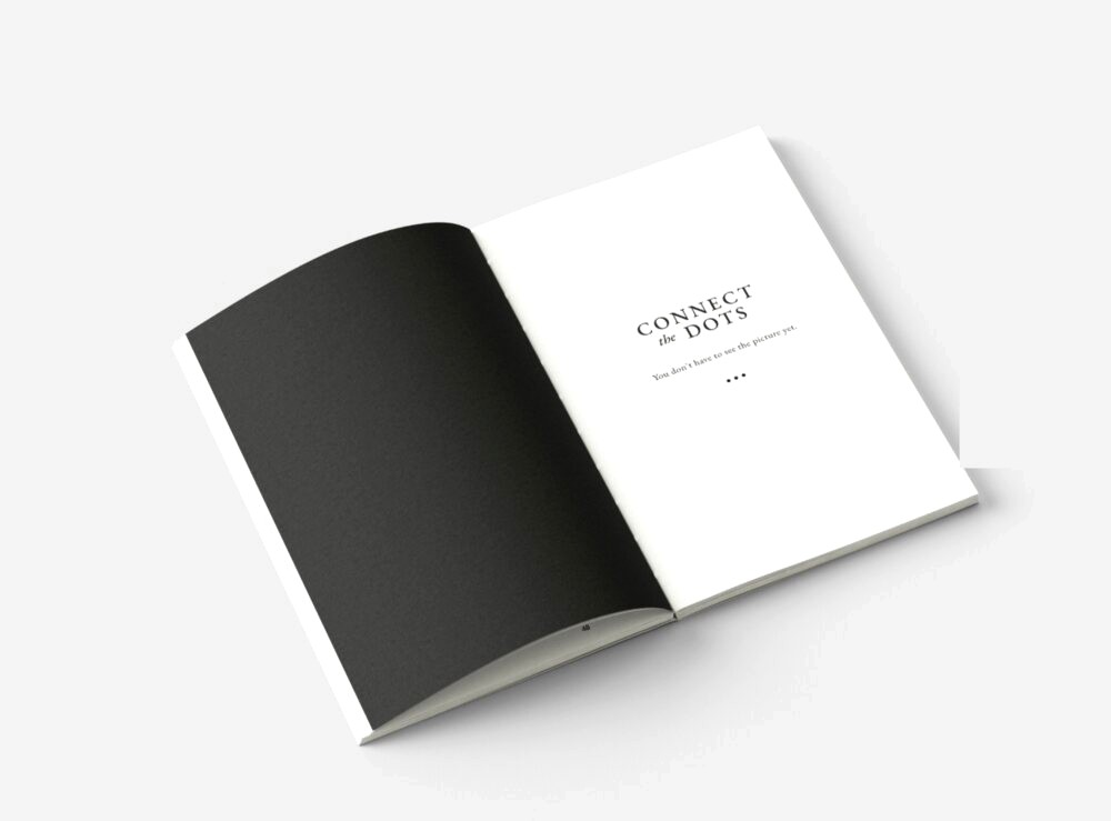 Connect the Dots open to its title page: You don't have to see the picture yet.